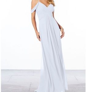Mori lee chiffon off the shoulder fog bridesmaid